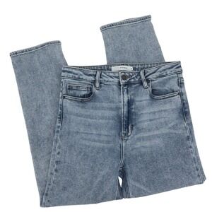 Hidden High Rise Acid Wash Straight Ankle‎ Jeans Light Blue Size 30